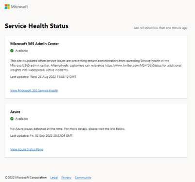 Teams 不具合や障害が発生しているか確認する方法
Service Health Status
こちらもざっくりとした障害情報を表示してくれると思われる。英語表記なので、ページの何もないところを「右クリック」→「日本語に翻訳」 で日本語に翻訳して確認しよう。